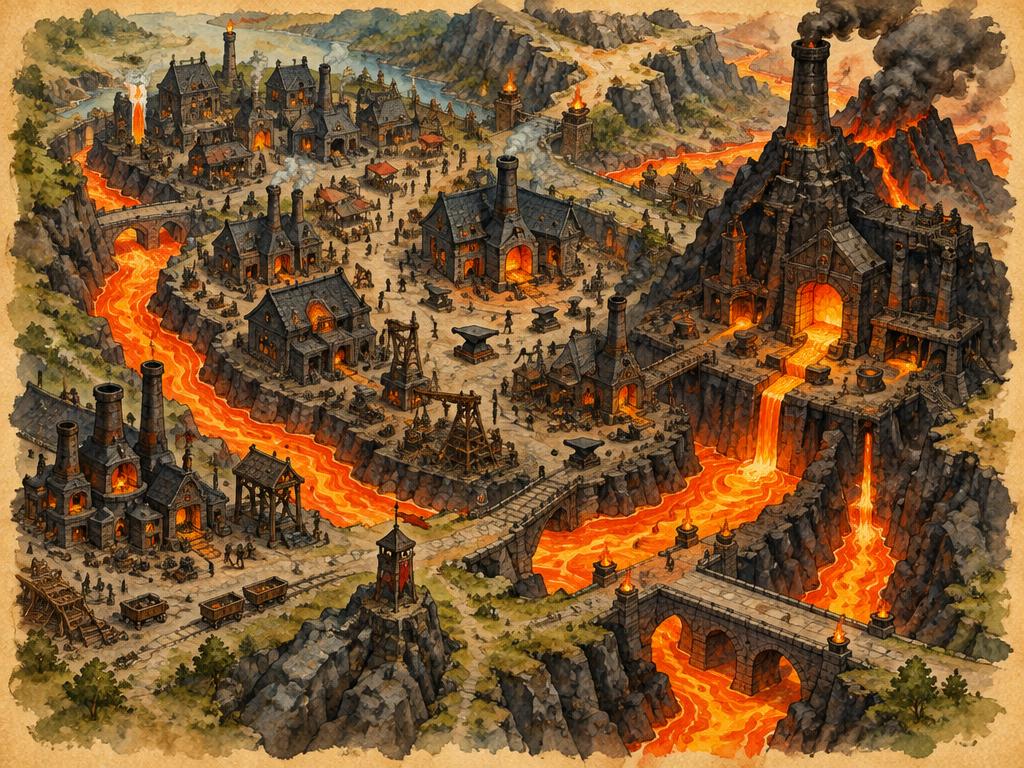 Illustrated map of Cinderforge
