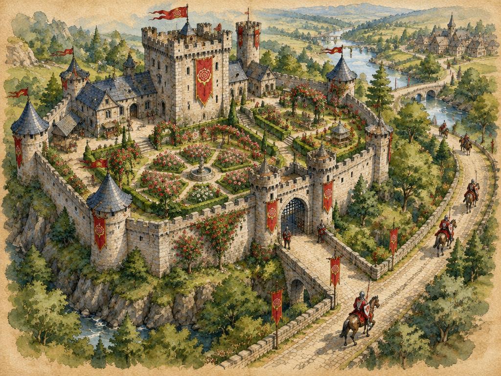 Illustrated map of Rosekeep